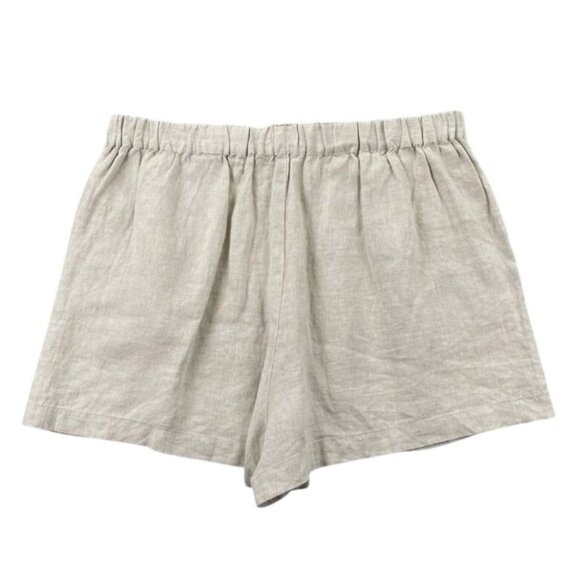 Madewell Clean Pull-On Shorts Linen/Cotton Natural Undyed XL Womens NJ683 - Picture 4 of 6